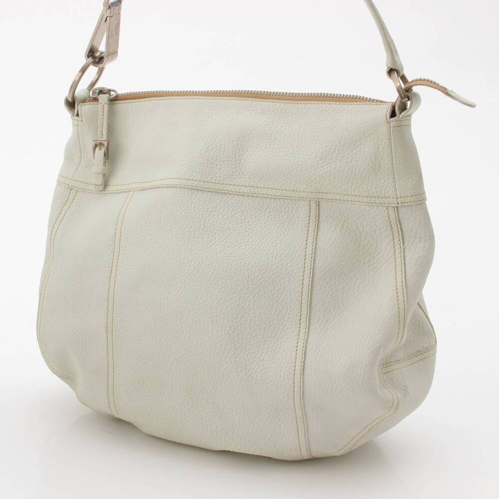 Prada Double Leather White One Handbag Shoulder Stitched Bag Hobo